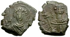 Ancient Coins - *Sear 1975* Byzantine Empire. Manuel I Comnenus (AD 1143-1180) Æ Tetarteron / St. George