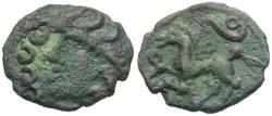 Ancient Coins - Ancient France. Celtic Gaul. Ambiani Tribe Æ / Horse