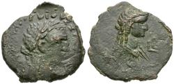 Ancient Coins - Vespasian (AD 69-79). Egypt. Alexandria Æ Diobol / Isis