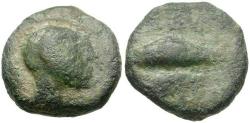Ancient Coins - Spain. Iberia. Cunbaria. Imitative Æ18 / Dolphin