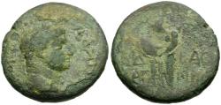 Ancient Coins - Domitian (AD 81-96) with Agrippa II. Samaria. Caesarea Maritima Æ22 / Victory