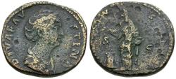 Ancient Coins - Diva Faustina I (died AD 140) Æ Sestertius / Pietas