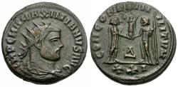 Ancient Coins - Maximian (AD 286-305) Æ Antoninianus / Emperor with Jupiter