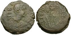 Ancient Coins - Octavian (31-27 BC). Spain. Iberia. Carthago Nova. Quinquennial Duumvirs: L. Bennius, Prefect of Augustus; Q. Varius Hiberus, prefect of Agrippa Æ21
