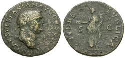 Ancient Coins - Vespasian (AD 69-79) Æ As / Fides