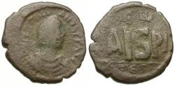 Ancient Coins - *Sear 186b* Byzantine Empire. Justinian I (AD 527-565) Æ 2 Nummi