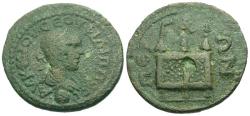 Ancient Coins - Philip II, as Caesar (AD 244-247). Pamphylia. Perga Æ25 / Chest