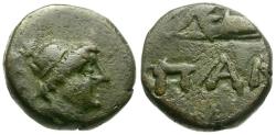Ancient Coins - Cimmerian Bosporus. Pantikapaion Æ12 / Bow in case