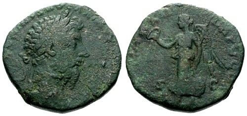 Ancient Coins - gF/gF Marcus Aurelius AE Sestertius / Victory