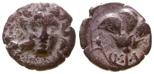 Ancient Coins - aVF/aVF AR Drachm of Rhodian Peraia; Helios with Eagle / Rose