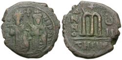 Ancient Coins - *Sear 671* Byzantine Empire. Phocas (AD 602-610) with Leontia Æ Follis