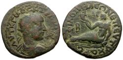 Ancient Coins - Trajan Decius (AD 249-251). Phrygia. Philomelion Æ24 / River god