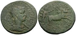 Ancient Coins - Philip I (AD 244-249). Cilicia. Tarsos Æ34 / Selene-Hecate Driving Biga of Bulls
