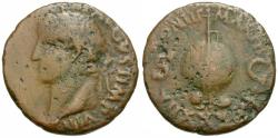 Ancient Coins - Tiberius (AD 14-37) Æ As / Rudder and Globe