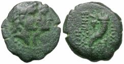 Ancient Coins - Phoenicia. Akko-Ptolemais Æ17 / Cornucopia