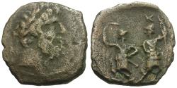 Ancient Coins - Coele-Syria. Chalkis ad Libanon. Ptolemaios, Tetrarch (85-40 BC) Æ17 / Dioscuri