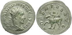 Ancient Coins - Trajan Decius (AD 249-251) AR Antoninianus / Emperor on Horseback