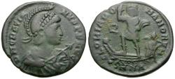Ancient Coins - Gratian (AD 367-383) Æ Majorina / Emperor in Galley