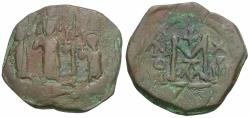 Ancient Coins - *Sear 835* Byzantine Empire. Heraclius (AD 610-641) with Martina and Heraclius Constantine Æ Follis