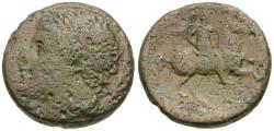 Ancient Coins - Sicily. Syracuse. Hieron II (275-215 BC) Æ26 / Horseman