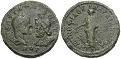 Ancient Coins - Gordian III (AD 238-244) with Serapis. Moesia Inferior. Marcianopolis, Tullius Menophilus, magistrate Æ27 / Tyche