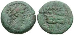 Ancient Coins - Claudius (AD 41-54). Egypt. Alexandria &#198; Obol / Hand Holding Poppies and Grain Ears