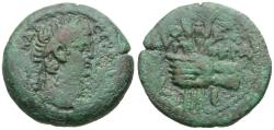 Ancient Coins - Claudius (AD 41-54). Egypt. Alexandria Æ Obol / Hand Holding Poppies and Grain Ears