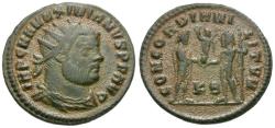 Ancient Coins - Maximian (AD 286-305) Æ Antoninianus / Emperor and Jupiter