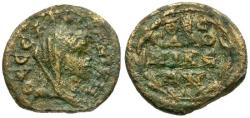 Ancient Coins - Macedon. Thessalonica. Pseudo-autonomous Æ18 / Tyche