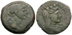 Ancient Coins - Trajan (AD 98-117). Seleucis and Pieria. Laodiceia ad Mare Æ25 / Tyche