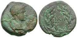 Ancient Coins - Augustus (27 BC-AD 14). Egypt. Alexandria Æ Obol / Date within Wreath