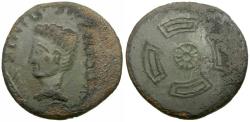 Ancient Coins - Augustus (27 BC-AD 14). Spain. Uncertain Æ27 / Shield