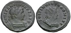 Ancient Coins - Constantine I the Great (AD 310-337) Æ Follis / Bust of Sol