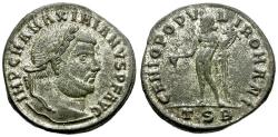 Ancient Coins - Maximian (AD 286-305) Silvered Æ Follis / Genius