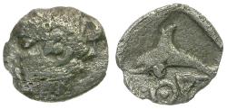 Ancient Coins - Thrace. Thasos AR Hemiobol / Dolphin
