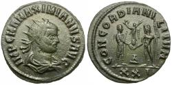 Ancient Coins - Maximian (AD 286-305) Æ Antoninianus / Emperor with Jupiter