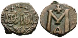 Ancient Coins - *Sear 1652* Byzantine Empire. Michael II the Amorian (AD 820-829) with Theophilus Æ Follis