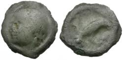 Ancient Coins - Ancient France. Celtic Gaul. Carnutes Tribe Potin / Eagle