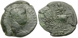 Ancient Coins - Gallienus (AD 253-268). Bithynia. Nicomedia Æ24 / Elephant Quadriga