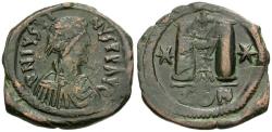 Ancient Coins - *Sear 62* Byzantine Empire. Justin I (AD 518-527) Æ Follis