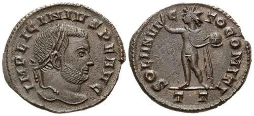 Ancient Coins - EF/VF Licinius I AE Follis / Sol