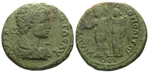 Ancient Coins - F/F Geta AE27 Nicopolis ad Istrum / Victory crowning Emperor