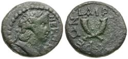 Ancient Coins - Nero (AD 54-68). Arabia. Decapolis. Gadara Æ18 / Crossed Cornucopiae