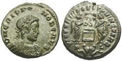 Ancient Coins - Crispus, Caesar (AD 317-326) Silvered Æ3 / Captives in Exergue