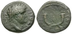 Ancient Coins - Titus, as Caesar (AD 69-79) Decapolis. Gadara Æ17 / Crossed Cornucopiae