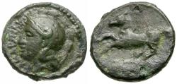 Ancient Coins - Sicily. Kamarina Æ15 / Horse