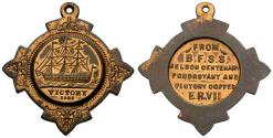 World Coins - Great Britain. HMS Victory Medallet within mount