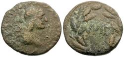 Ancient Coins - Kings of the Bosporus. Sauromates I (AD 93-123) Æ24 / Wreath
