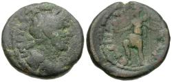 Ancient Coins - Hadrian (AD 117-138). Samaria. Caesarea Maritima Æ22 / Tyche