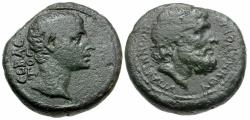 Ancient Coins - Augustus (27 BC-AD 14). Lydia. Hypaepa. Artemidoros, magistrate Æ19 / Zeus